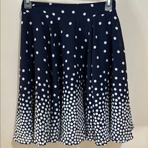 Maison & Jules Navy & White Polka Dot Women's Skirt Size S